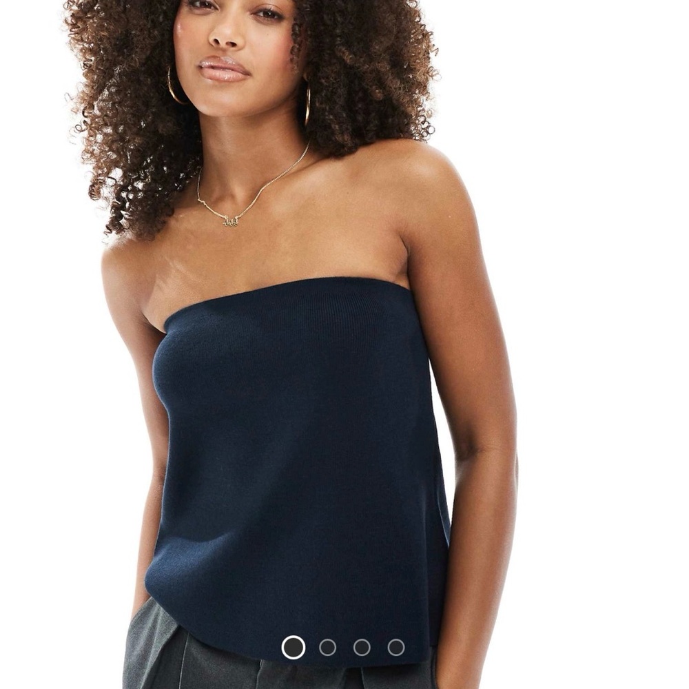 ASOS Navy Strapless Top